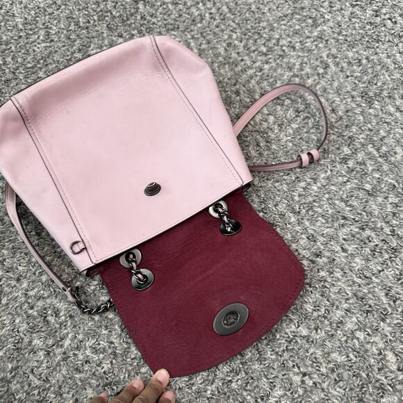 Coach Parker Pink Leather Backpack Turn Lock READ - Picture 11 of 16